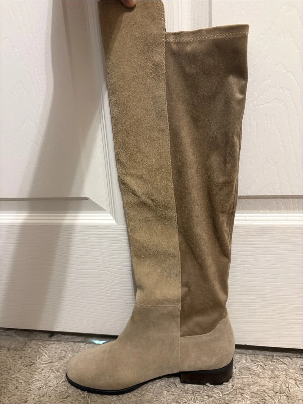 Lucky Brand Over-the-Knee Suede Boots in Dune
